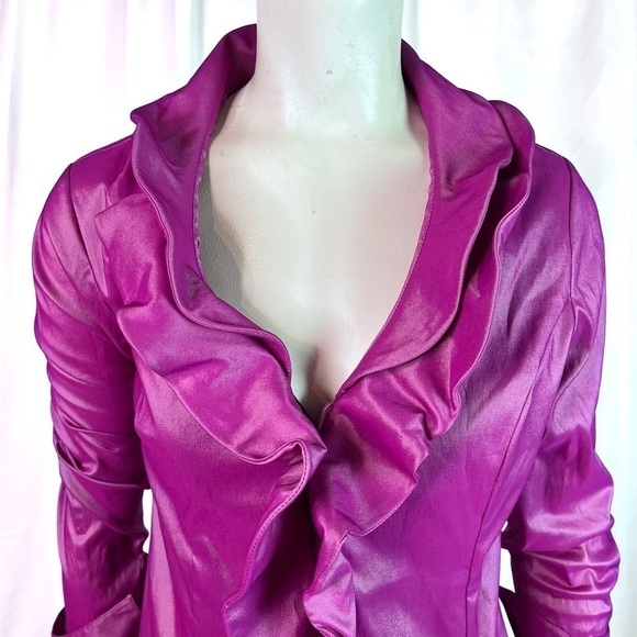 SAMUEL DONG LIGHT PURPLE METALLIC JACKET FROMT ZIPPER PURPLE JACKET WOMEN SMALL - Picture 7 of 11